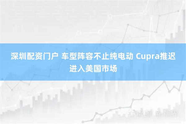 深圳配资门户 车型阵容不止纯电动 Cupra推迟进入美国市场